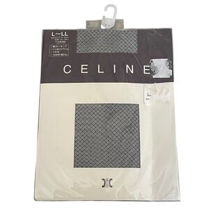 Deadstock Vintage Celine Japan Black Fine Fishnet Stockings Size L-LL - NWT